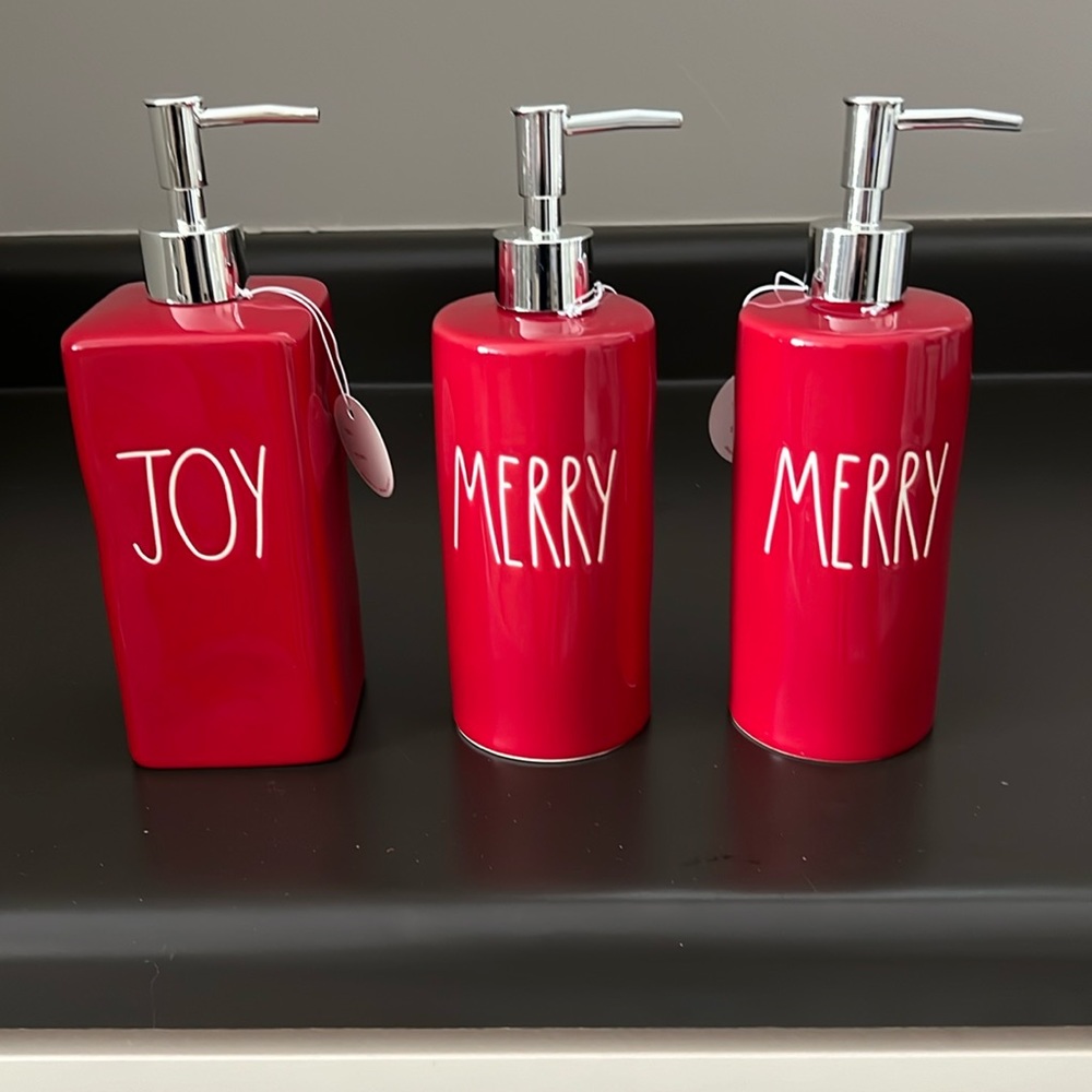 Rae Dunn Holiday Soap Dispensers - SOLD OUT
